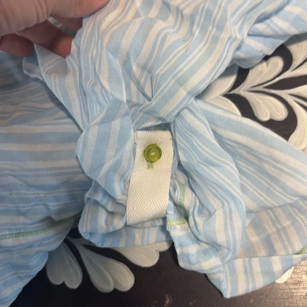 Free People Soft Blue Striped Jumpsuit - Image 3