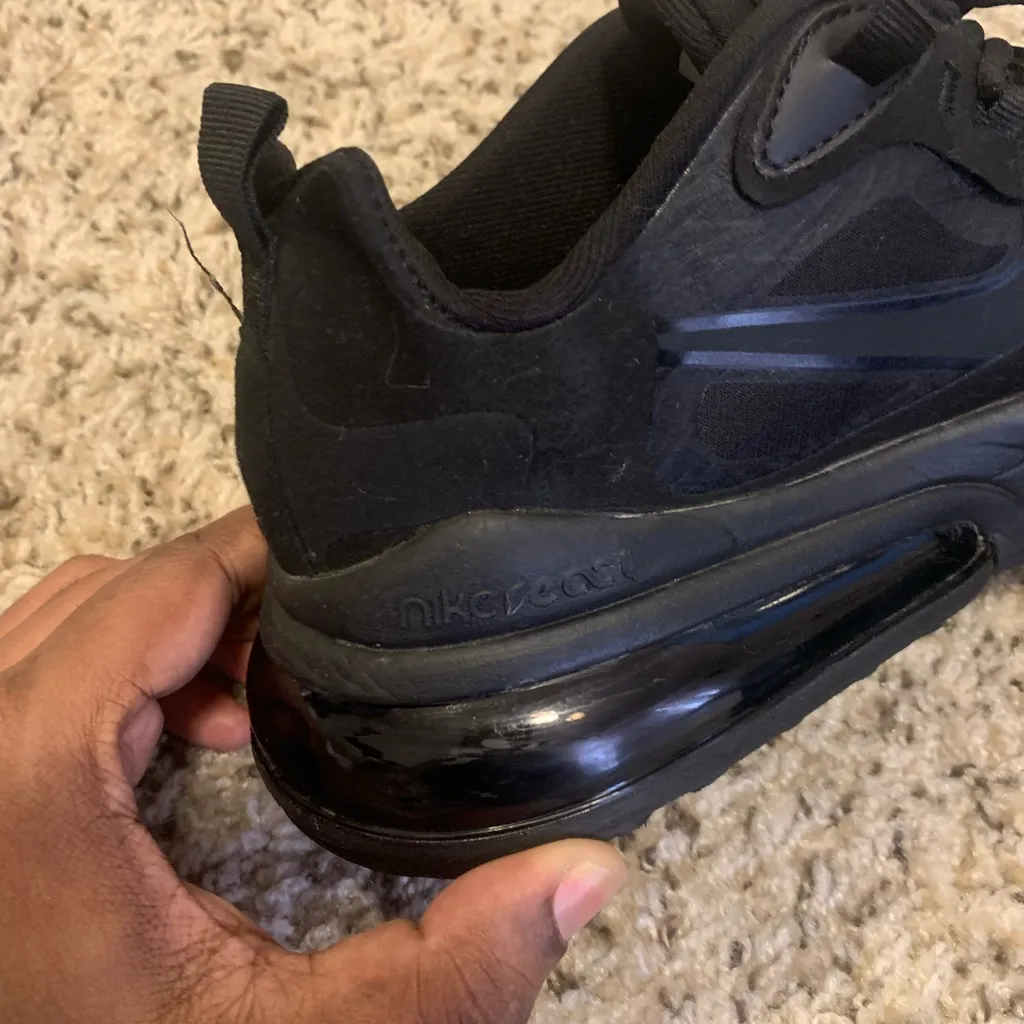 Nike Air Max 270 React GS Black Running Shoes - Image 6