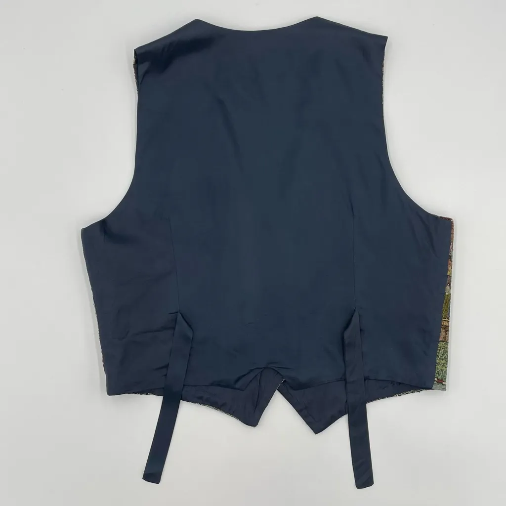 Vintage Tapestry Vest Women’s Sports Super‎ Bowl Football Baseball Basketball Green Size L - Image 5