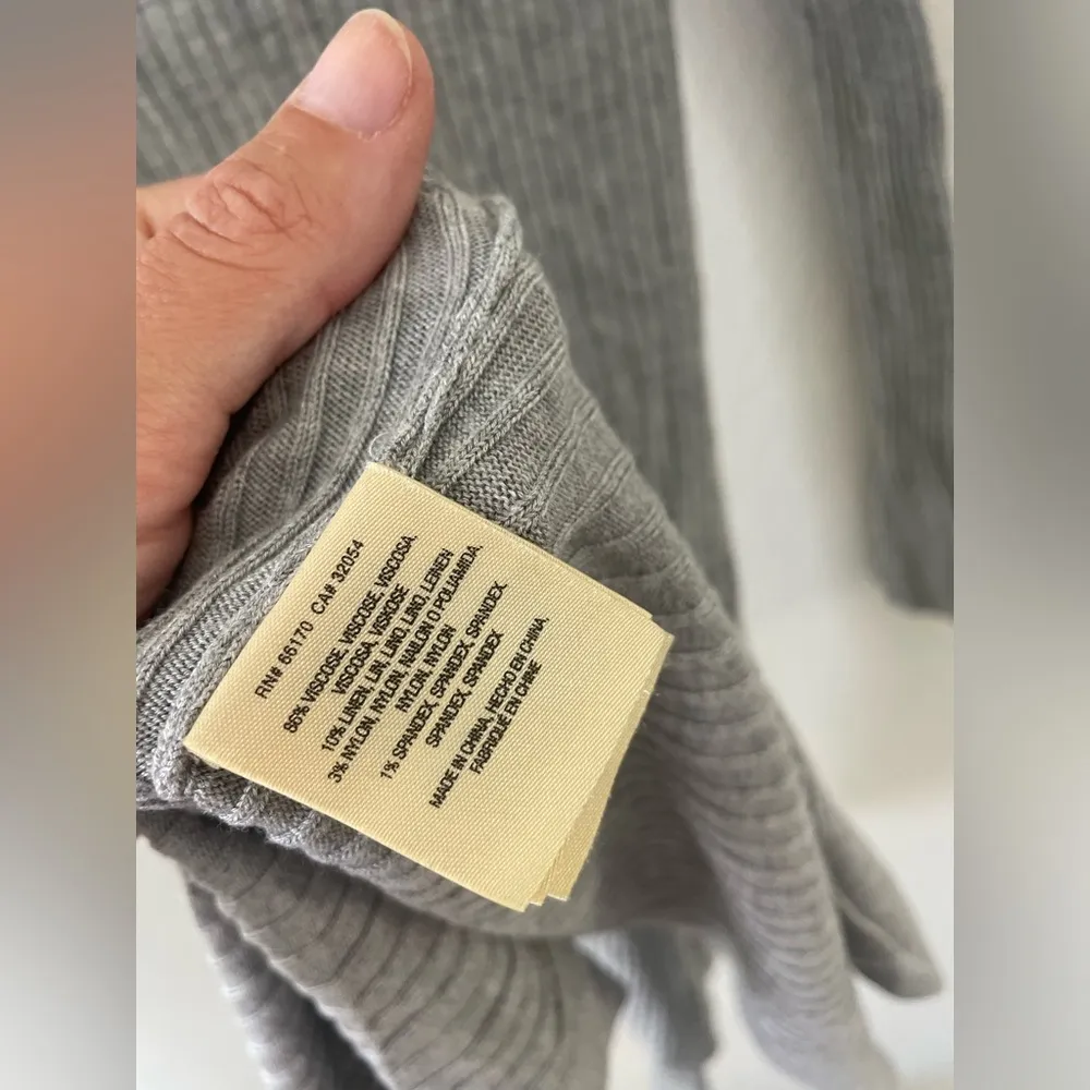 Anthropologie Sweater XS Meadow Rue gray ribbed long Cali Cardigan women's - Image 2