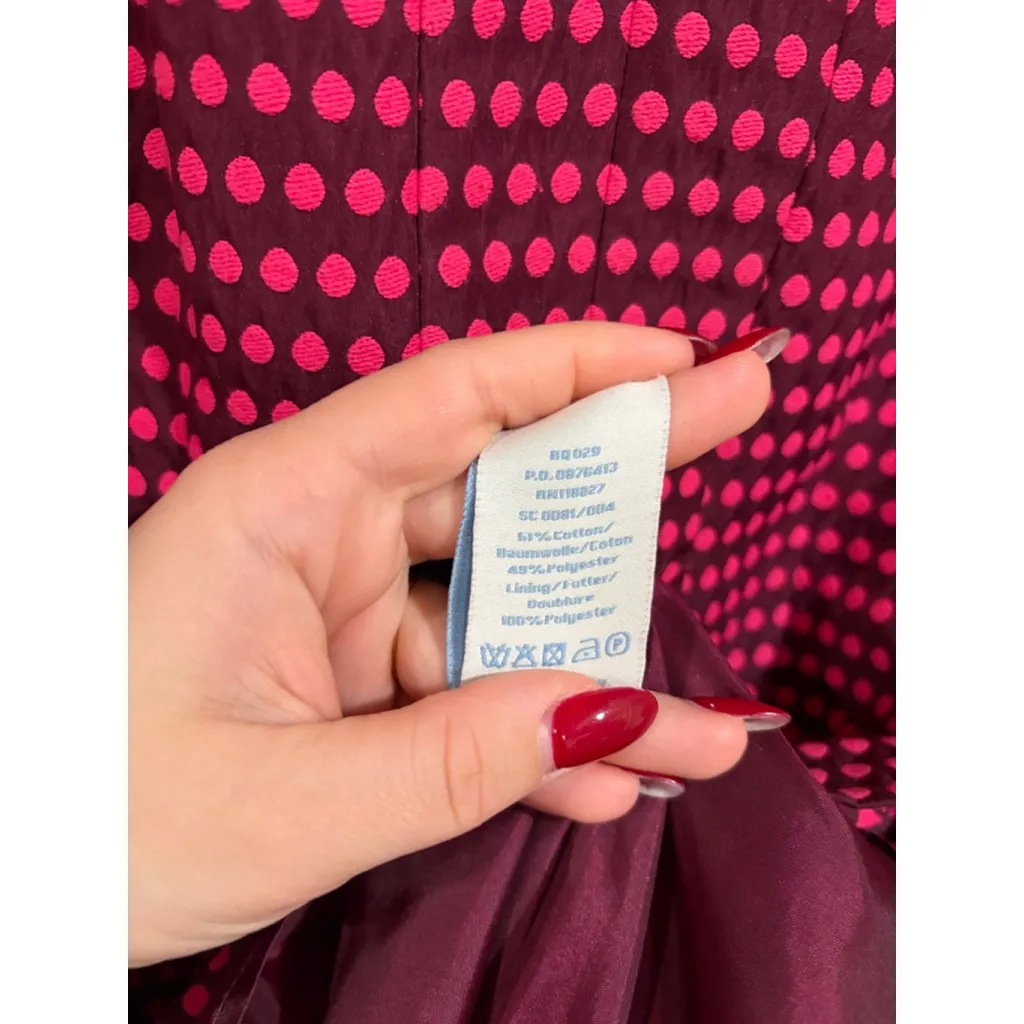 Boden Pink Dot Jacquard Belted Short Sleeve Sheath Dress US 4P Party Work - Image 2