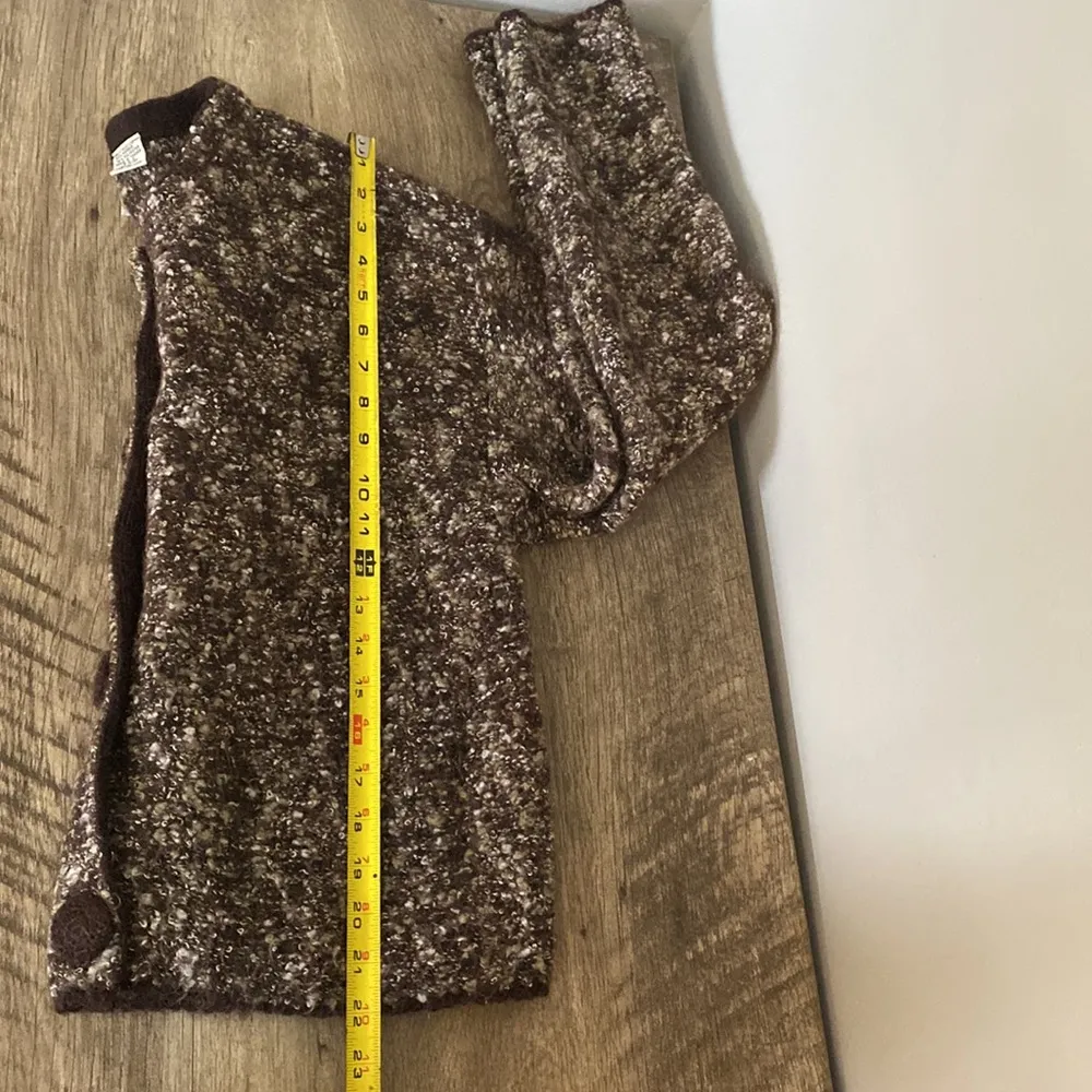 Vintage Boundary Waters brown womens open front knit sweater 34% mohair size M Size M - Image 9