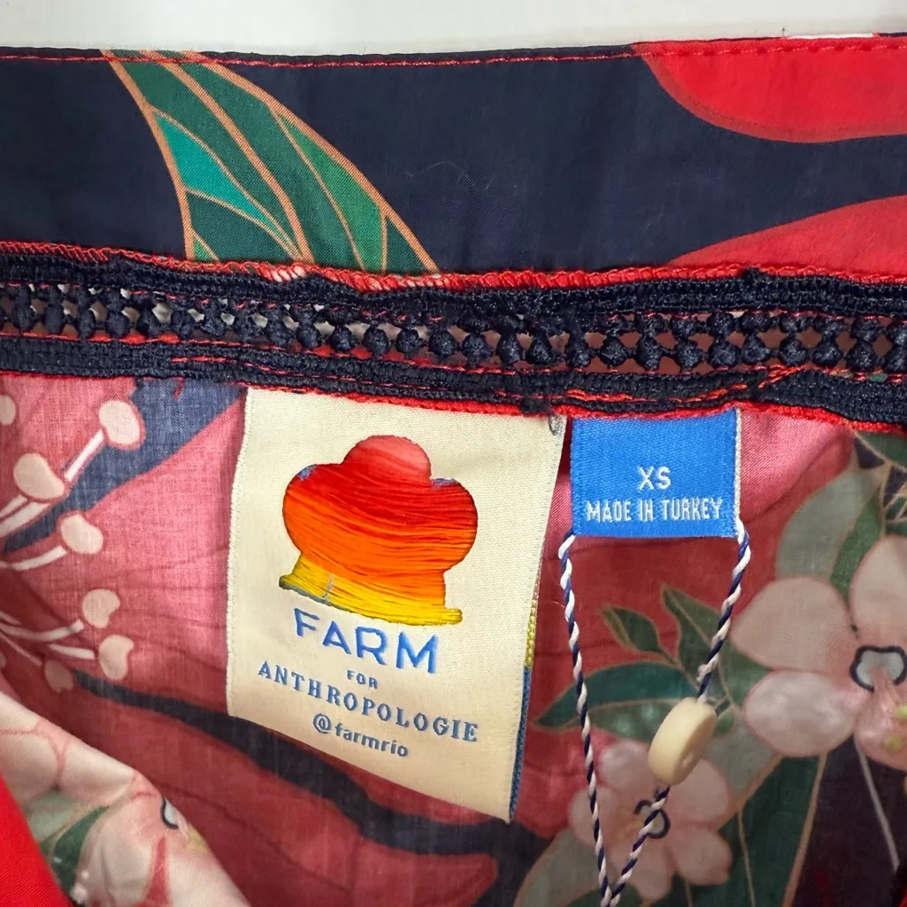 NWT Anthropologie Farm Rio Jamila Midi Dress Red Floral XS - Image 5