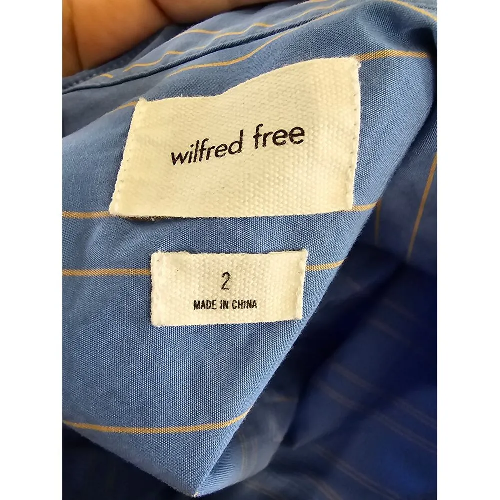 Aritzia Wilfred Free Womens Stagecoach Shirt Dress Size 2 (small) Blue Yellow - Image 9
