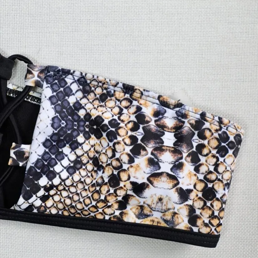 Snakeskin Cut-out One Shoulder Bikini Swimsuit - Brand new, never worn! 🖤🤍 - Image 7