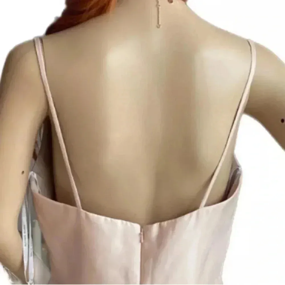 ALFRED SUNG D758 Satin Trumpet Gown Sweetheart Neck Sz 8 Dress Cameo Pink - Image 6