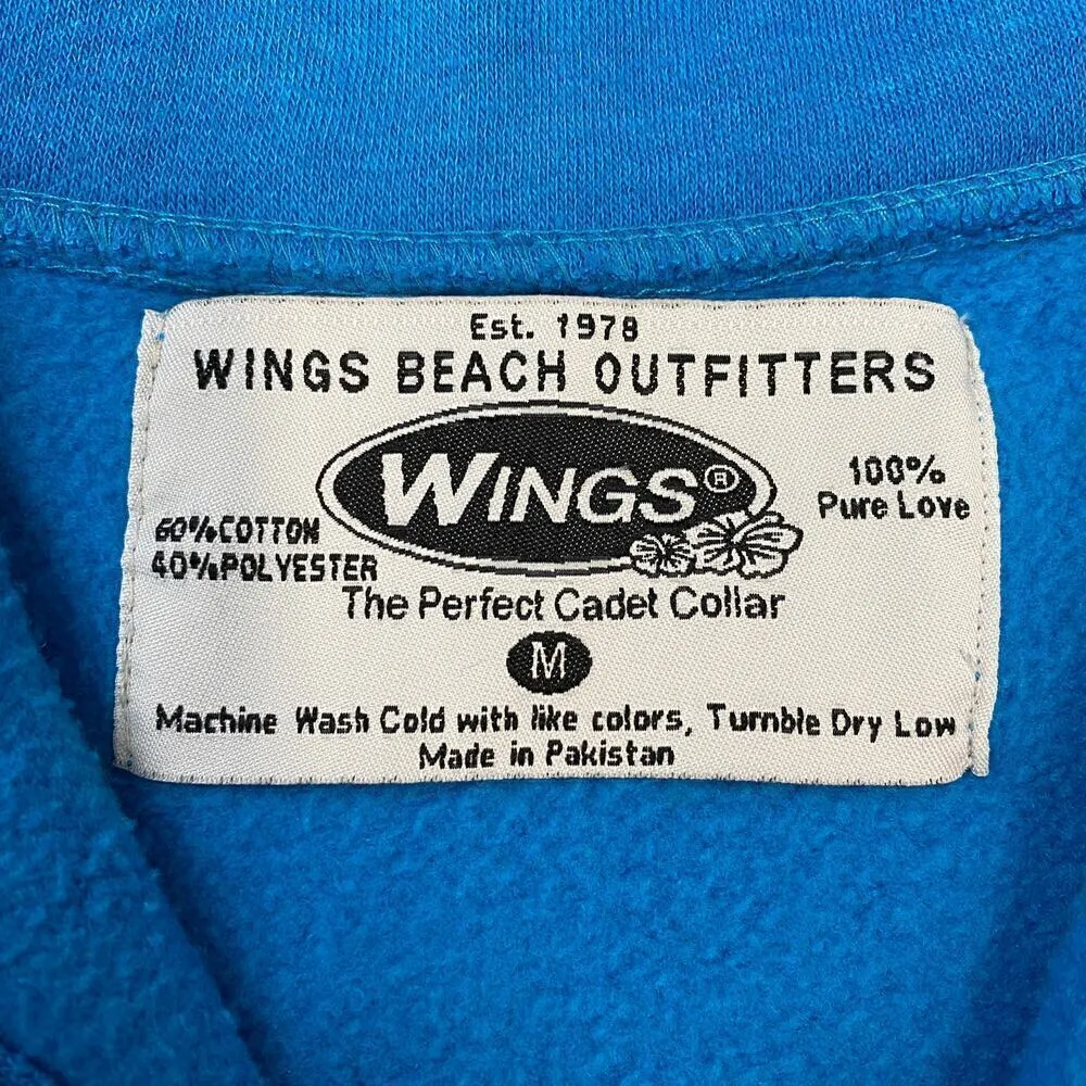 Wings Beach Outfitters Quarter Zip Cape Cod MA Sweatshirt Size M Blue Size M - Image 3