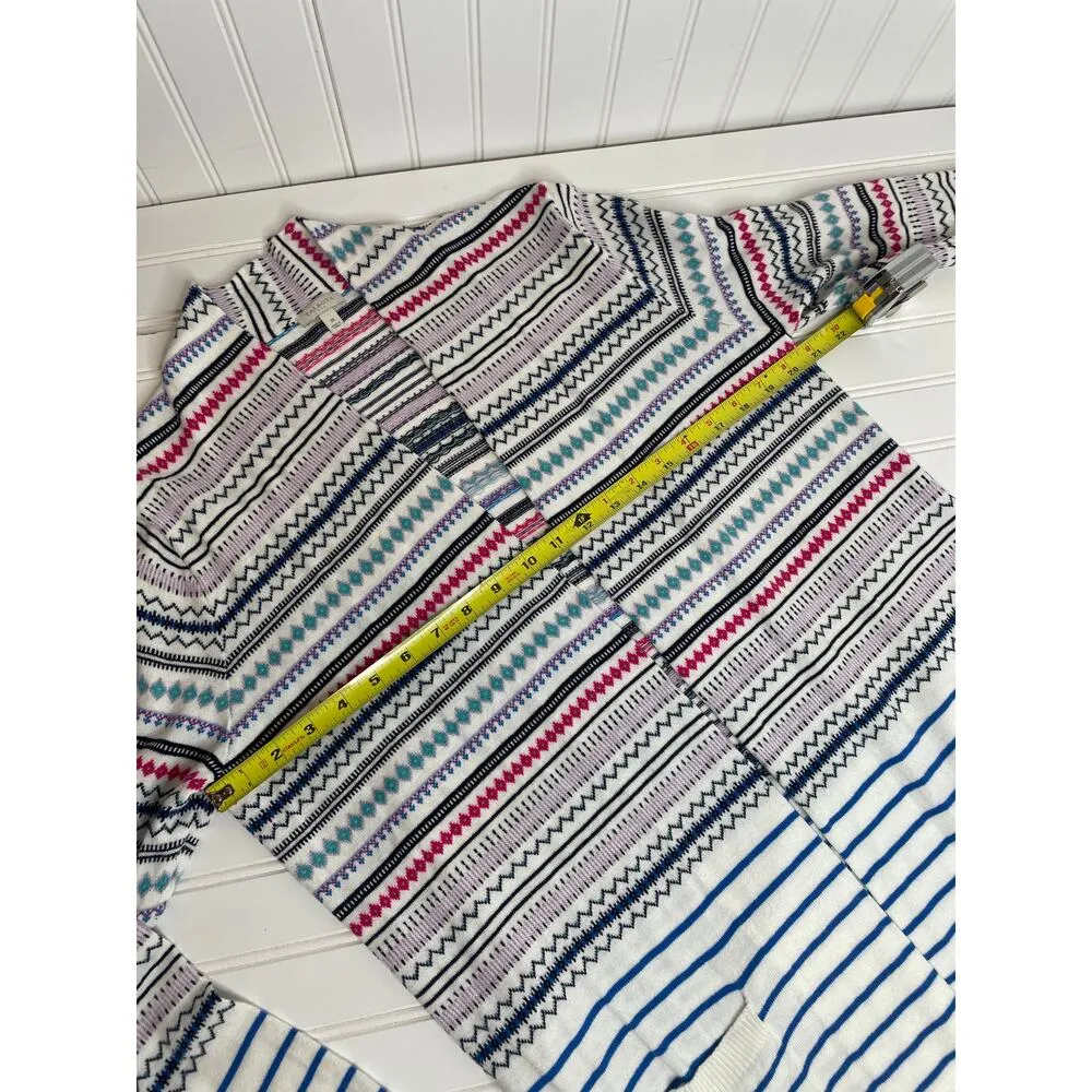 Talbots Cardigan Striped V-Neck Button & Open Layer Topper Lagenlook Bundle Sz M - Image 9