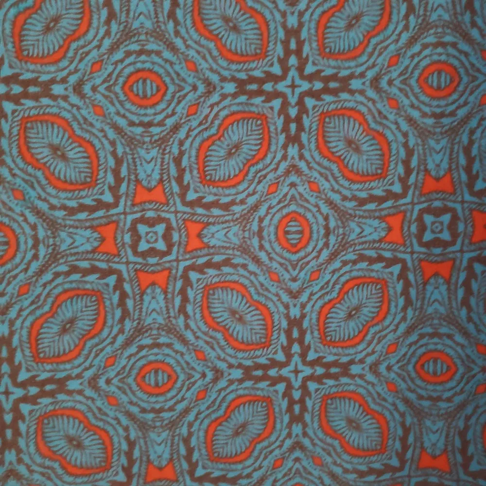 LuLaRoe Blue Red Patterned Midi Circle Skirt Size 2XL - Image 3