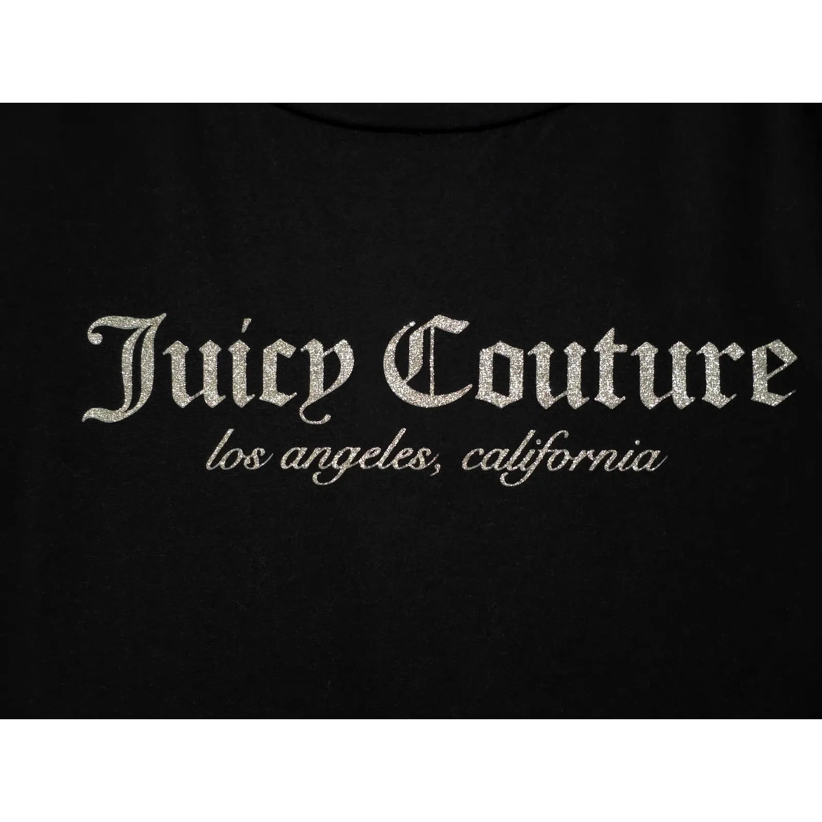 Juicy Couture Sleepwear Glitter Logo Tape Pajama Lounge 2Pc Set Black Large - Image 9