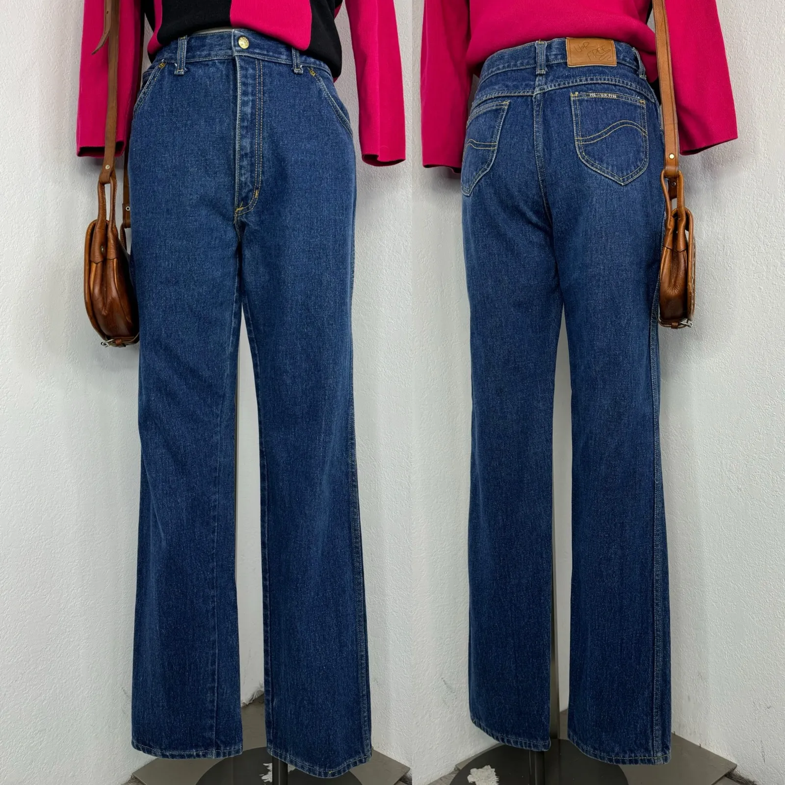 30” Waist Vintage High Rise Dark Wash Jeans MS. By U R Free Blue Size 10 - Image 11