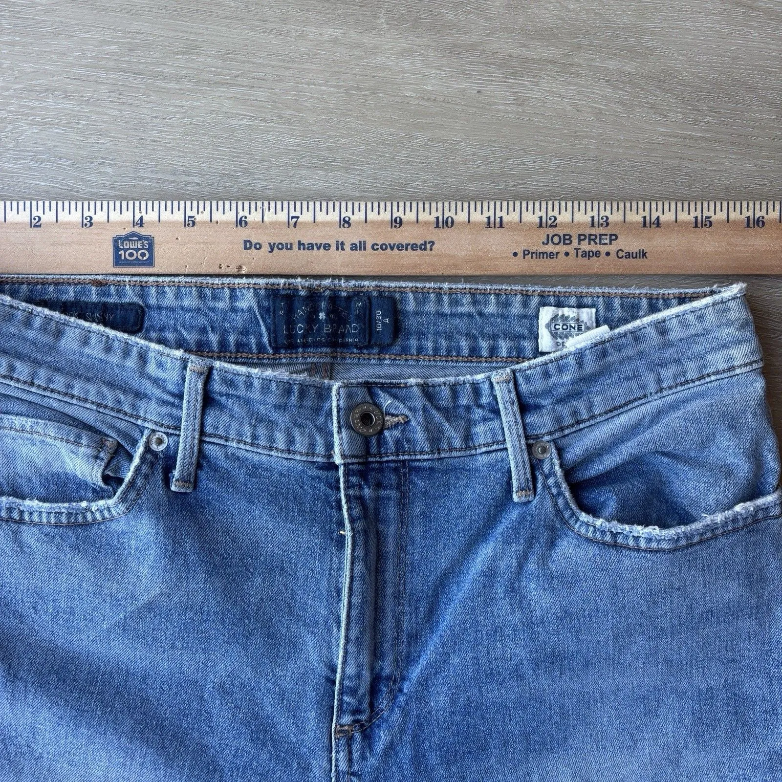 Lucky Brand 10/30 Brooke Skinny Cone Denim Jeans Med Wash Distressed Fade - Image 12