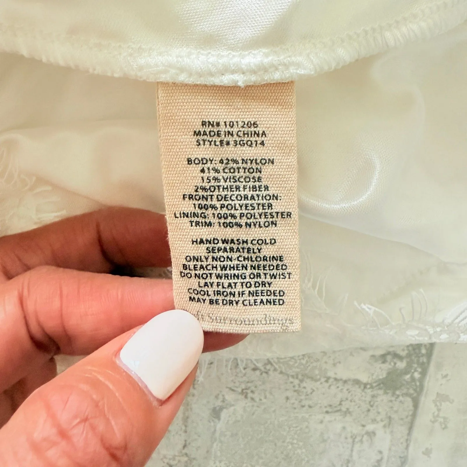 Soft Surroundings Off White Lace Cording Top Romantic Feminine Style PS (flaw) - Image 4