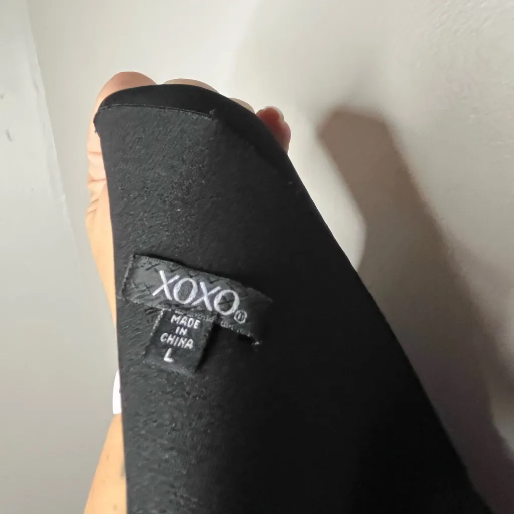 XOXO Black Blue White Colorblock Pencil Skirt Women’s Size Large - Image 3