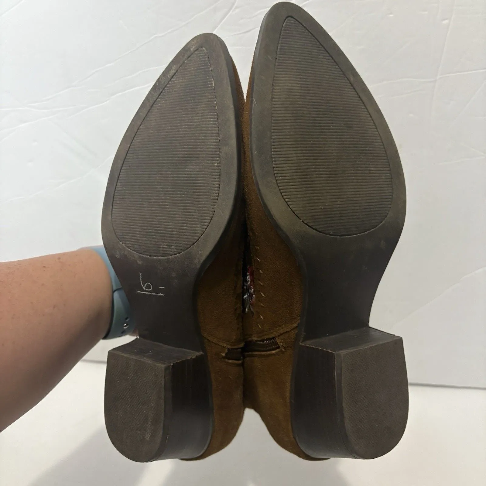 Carlos Santana Ankle Boots Women 9 Embroidered Floral Brown Multi Boho Western - Image 8