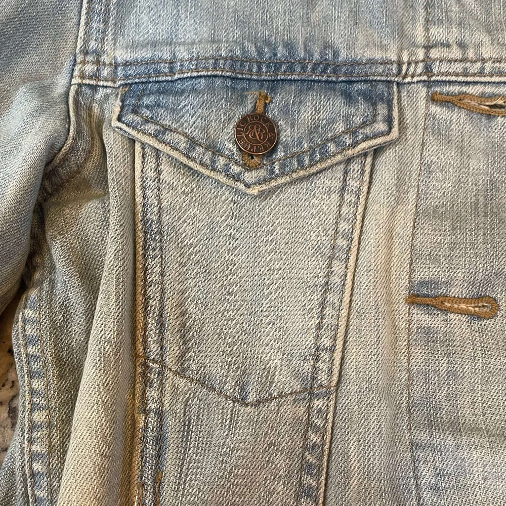 Rock & Republic Studded Light Blue Jean Jacket - Image 5
