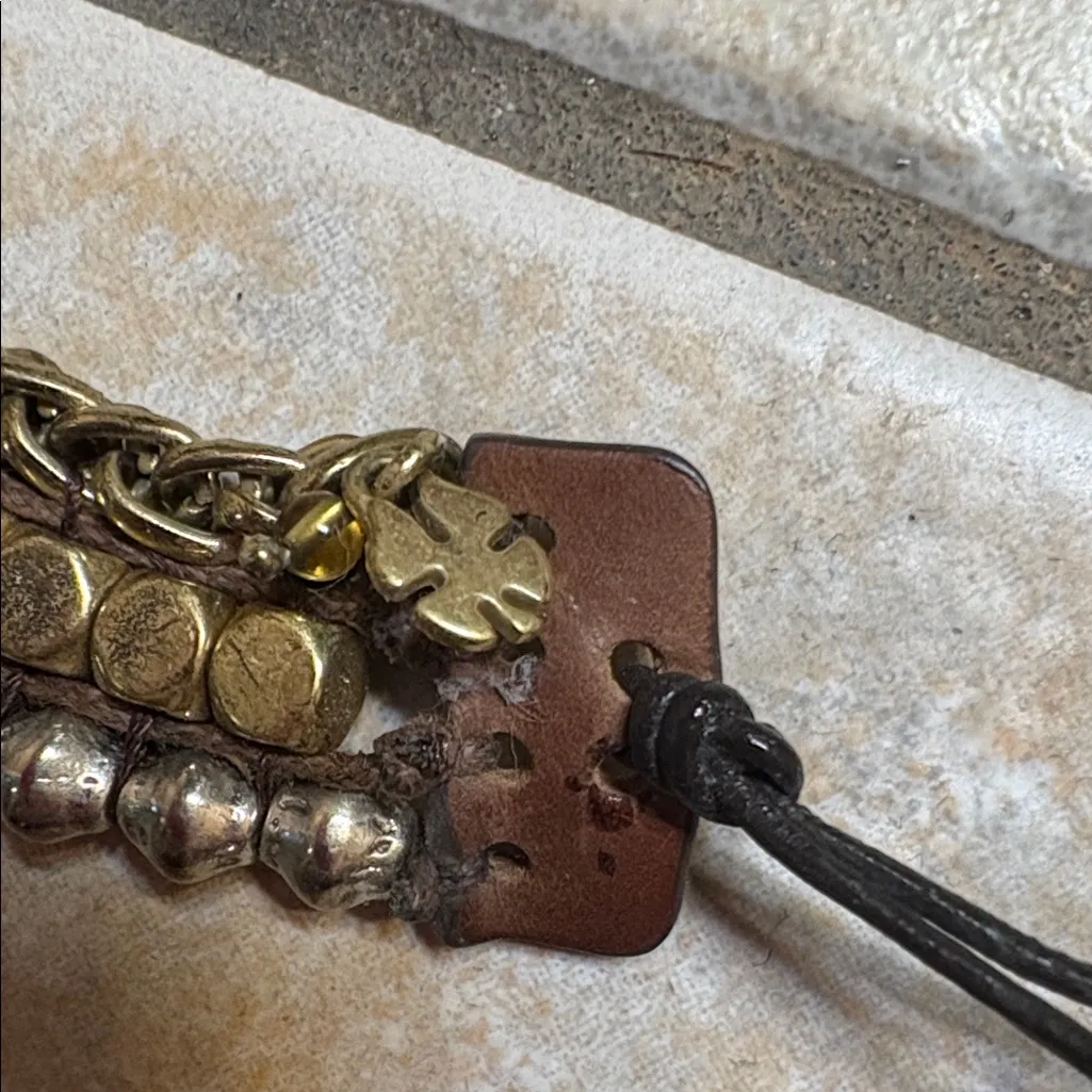 Lucky brand mixed metal leather Bracelet - Image 5