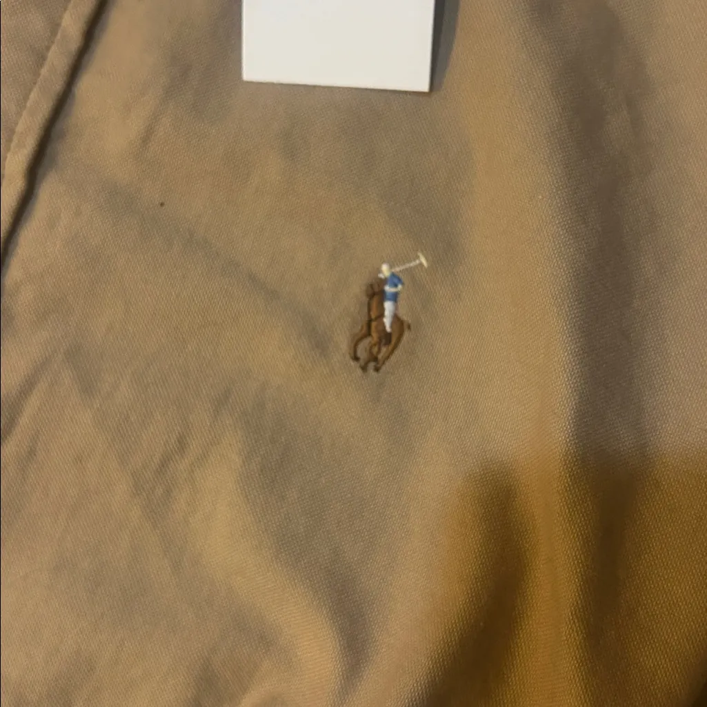 Polo Ralph Lauren Cotton Oxford Shirtdress size US 8
Khaki - Image 2