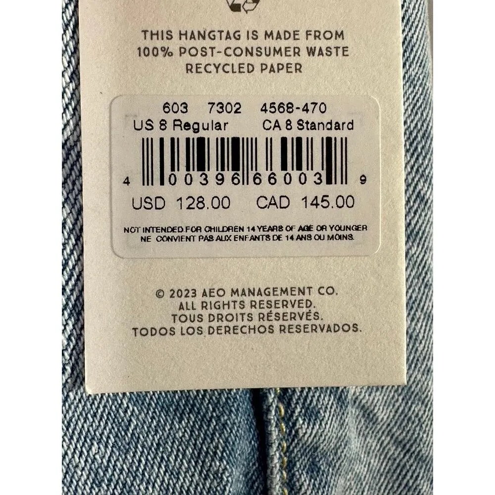American Eagle Light Rinse Slouch Jeans Women's 8 Regular NEW $128 - Image 6