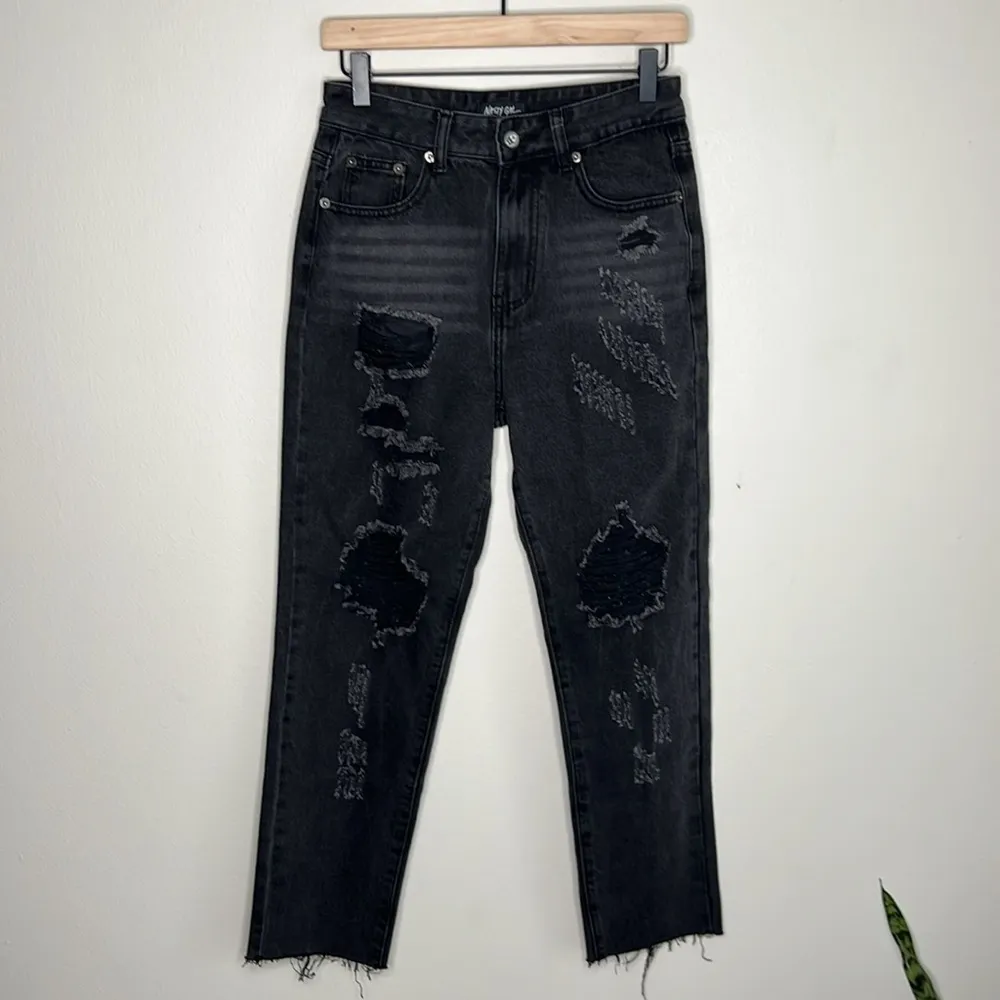 Nasty Gal Cause I Shred So Distressed‎ Denim Jeans Cotton Black - Image 2