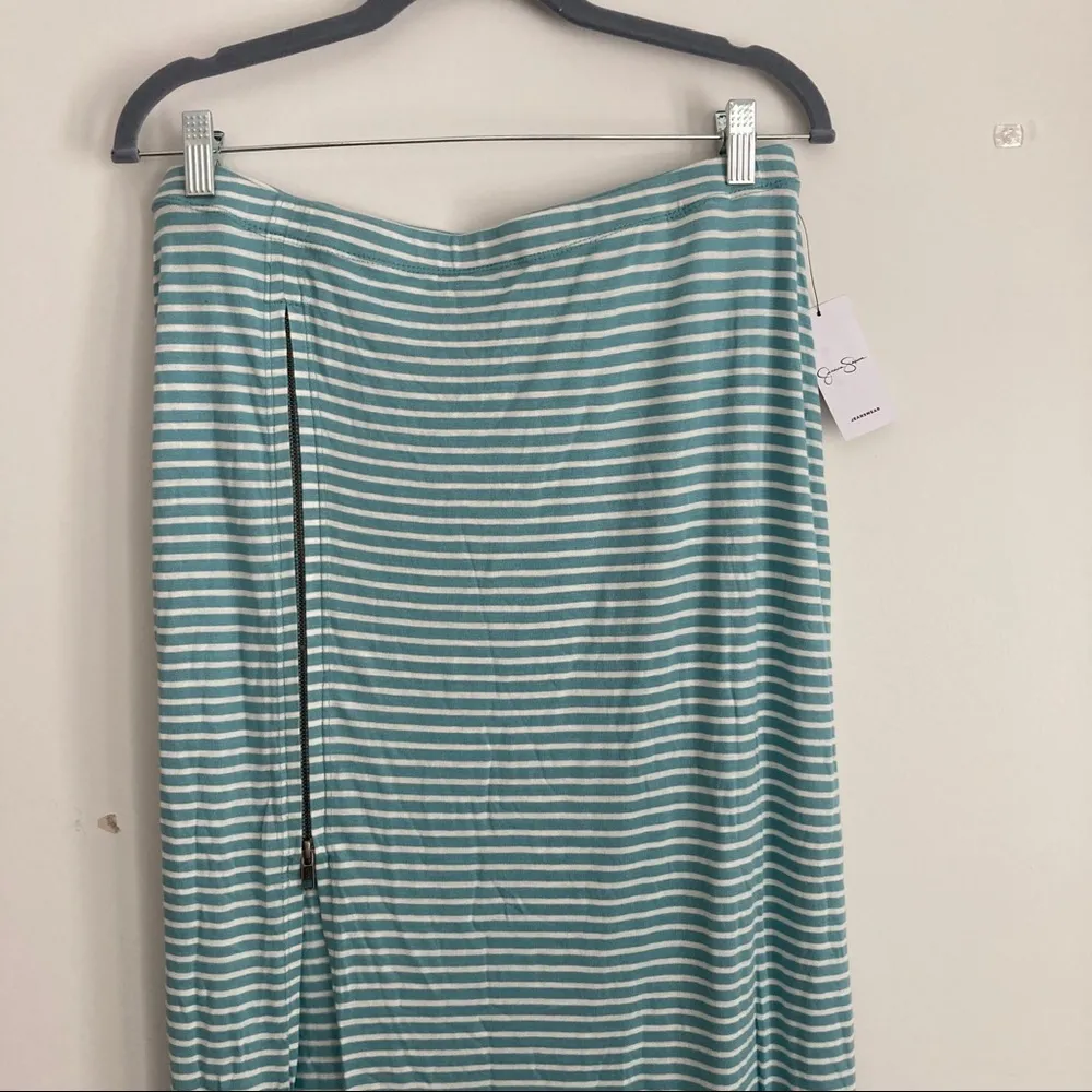 NWT L Teal Striped Maxi Skirt Jessica Simpson - Image 6