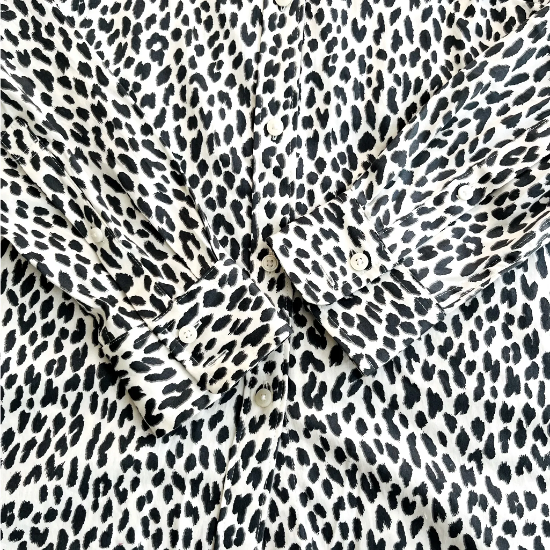 UNTUCKit MIA White Black Leopard Animal Print Button Down Collared Shirt 0 XS - Image 8
