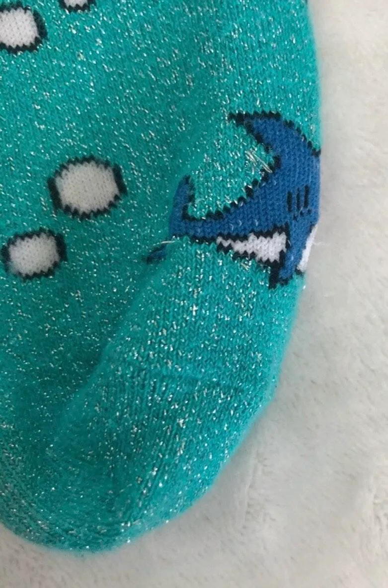 Forever 21 Sparkly Blue Shark Ankle Socks - Image 6