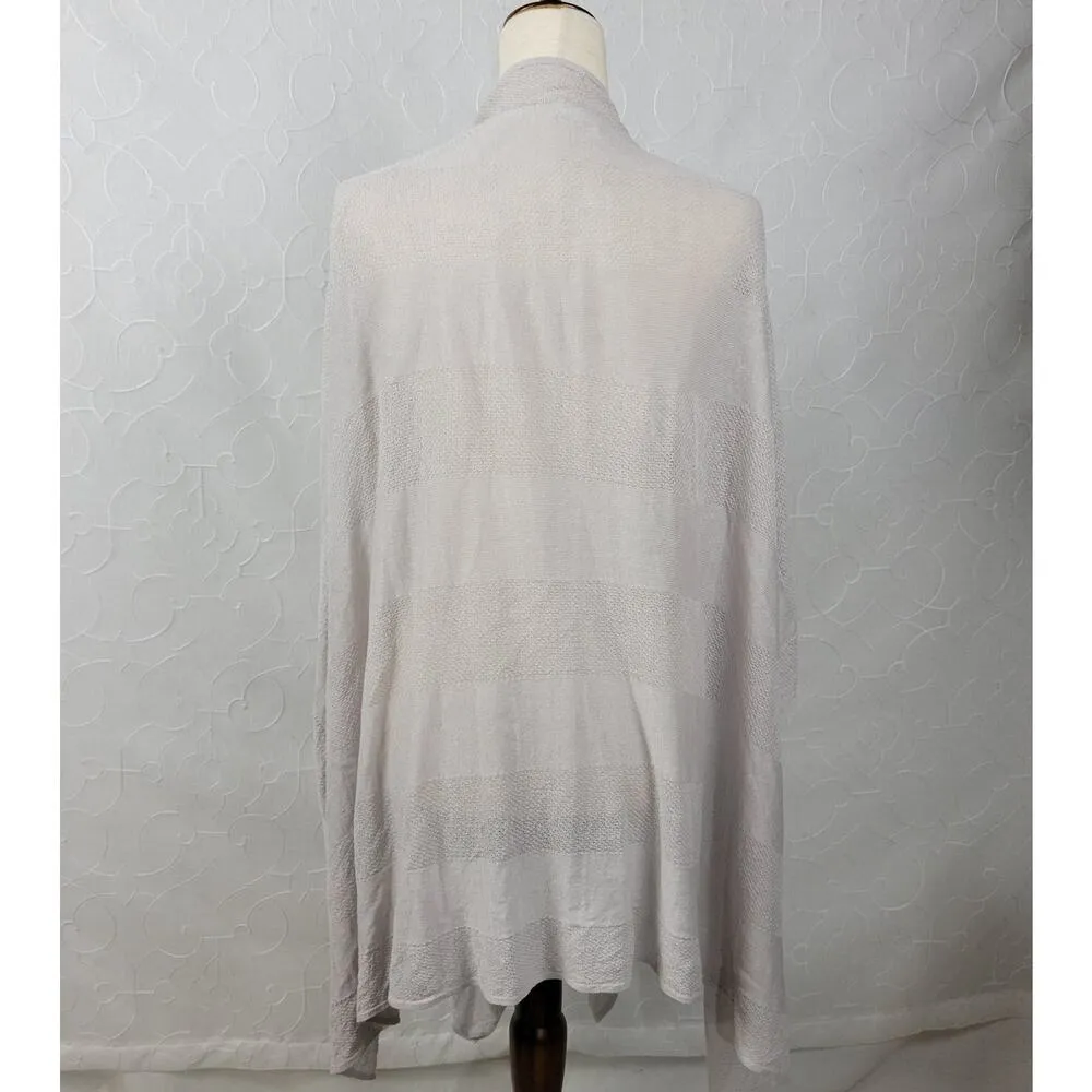 Artisan NY Womens Organic Linen Poncho One Size Gray Lightweight Shrug Cardigan - Image 6