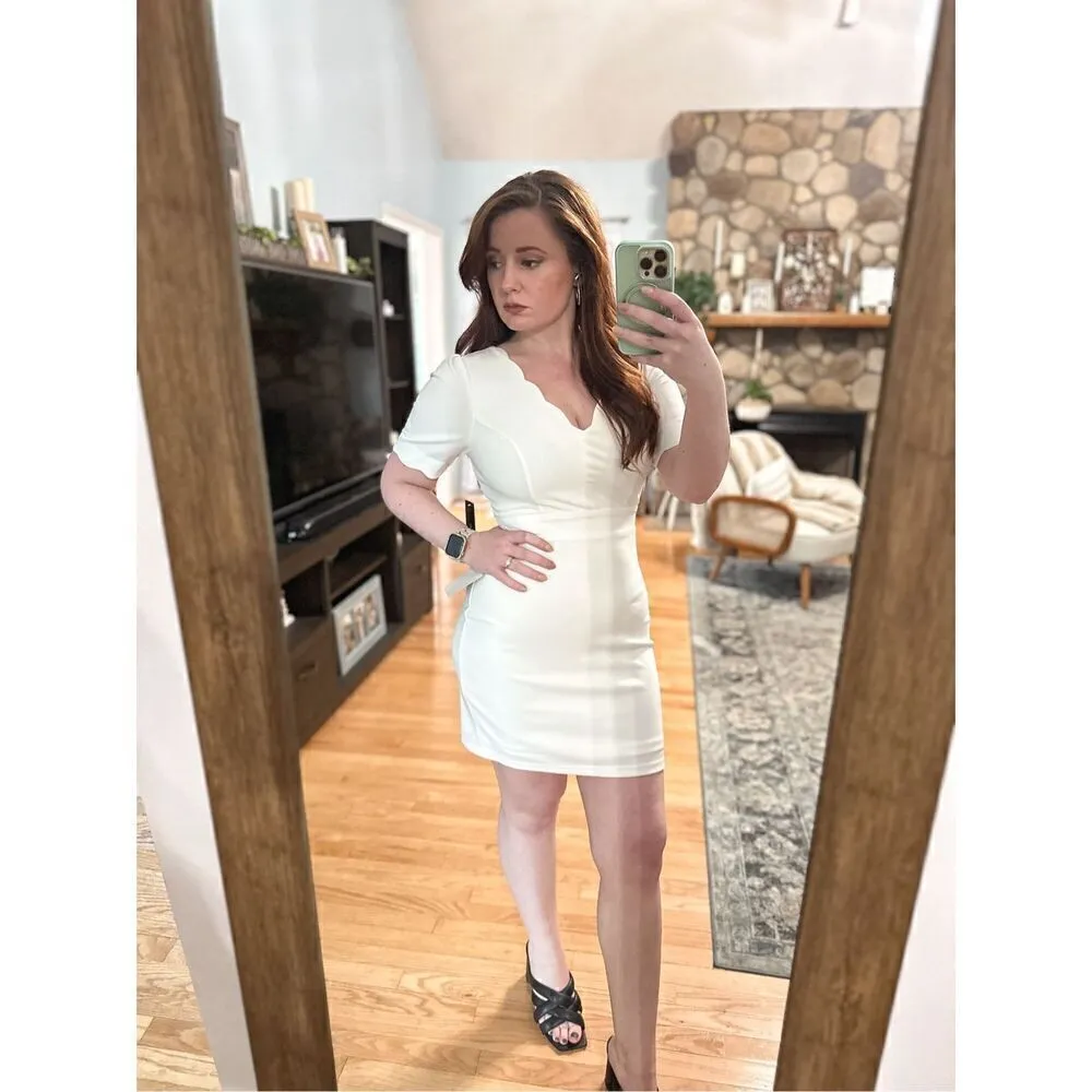 NWT Lulu’s white dress with scallops - Image 8