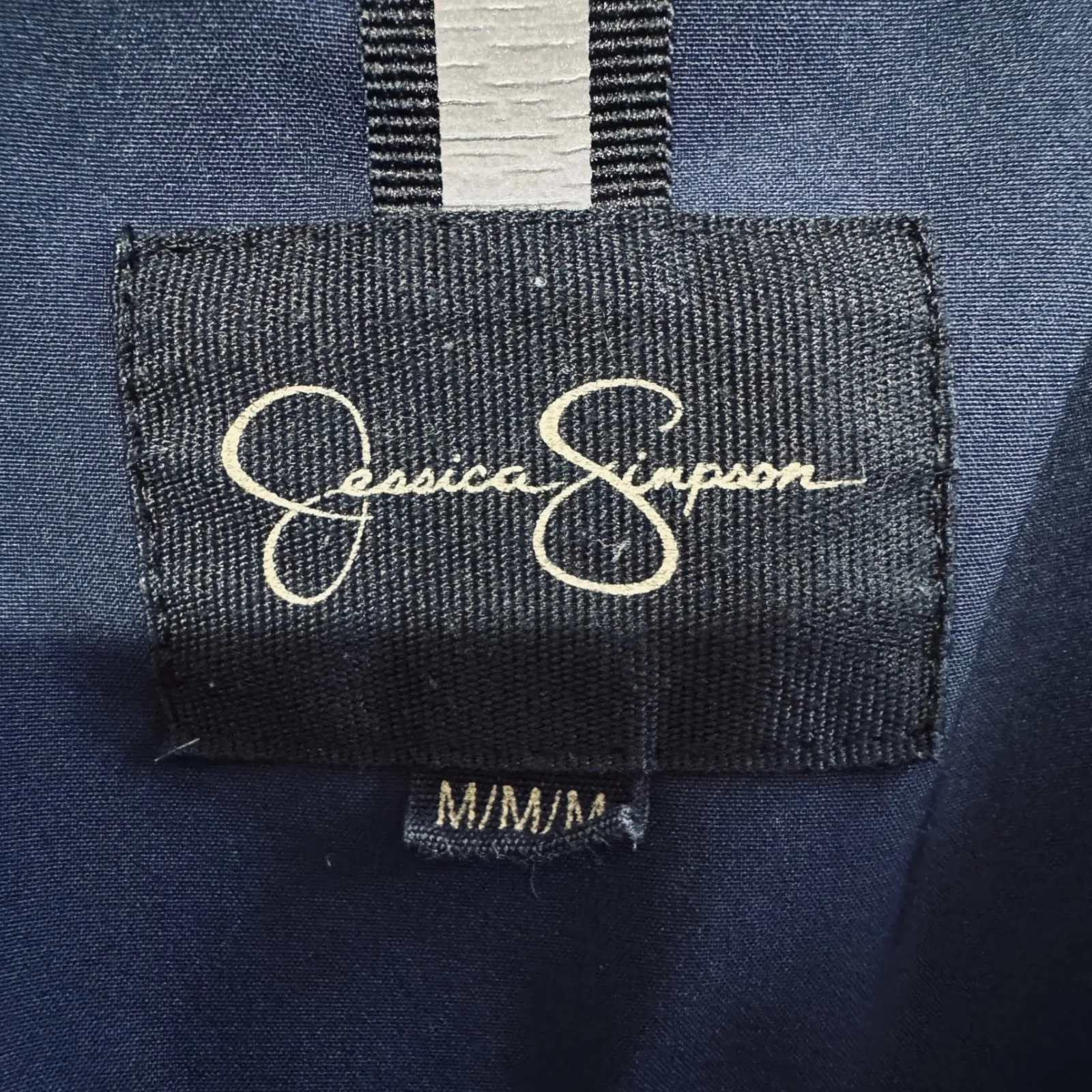 Jessica Simpson Women Navy Blue Softshell Hooded Rain Coat Cozy Jacket M - Image 12