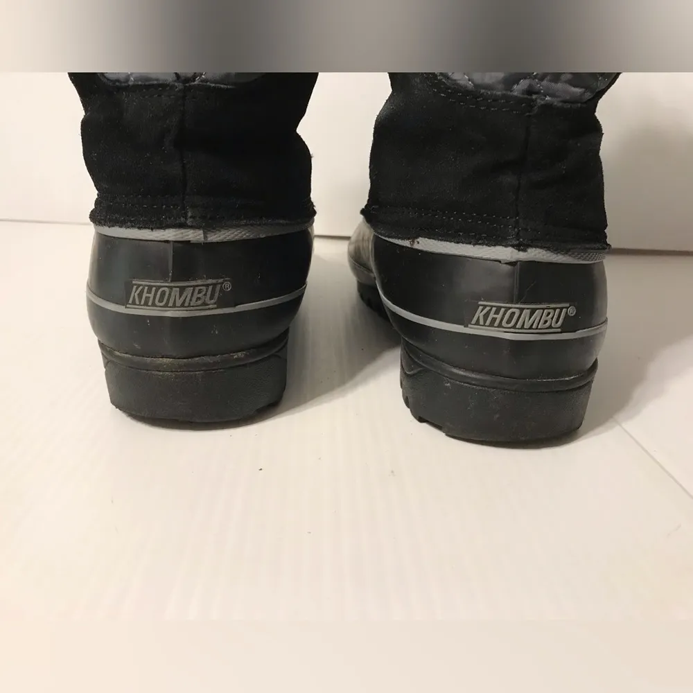 Khombu winter black suede leather lined boots women size 10 - Image 5