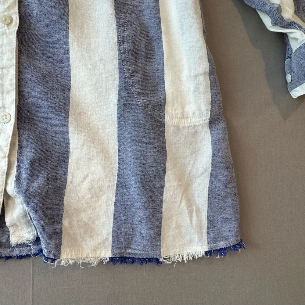 Tommy Bahama Rugby Beach Striped Print Boyfriend Cover-Up Shirt - Image 9