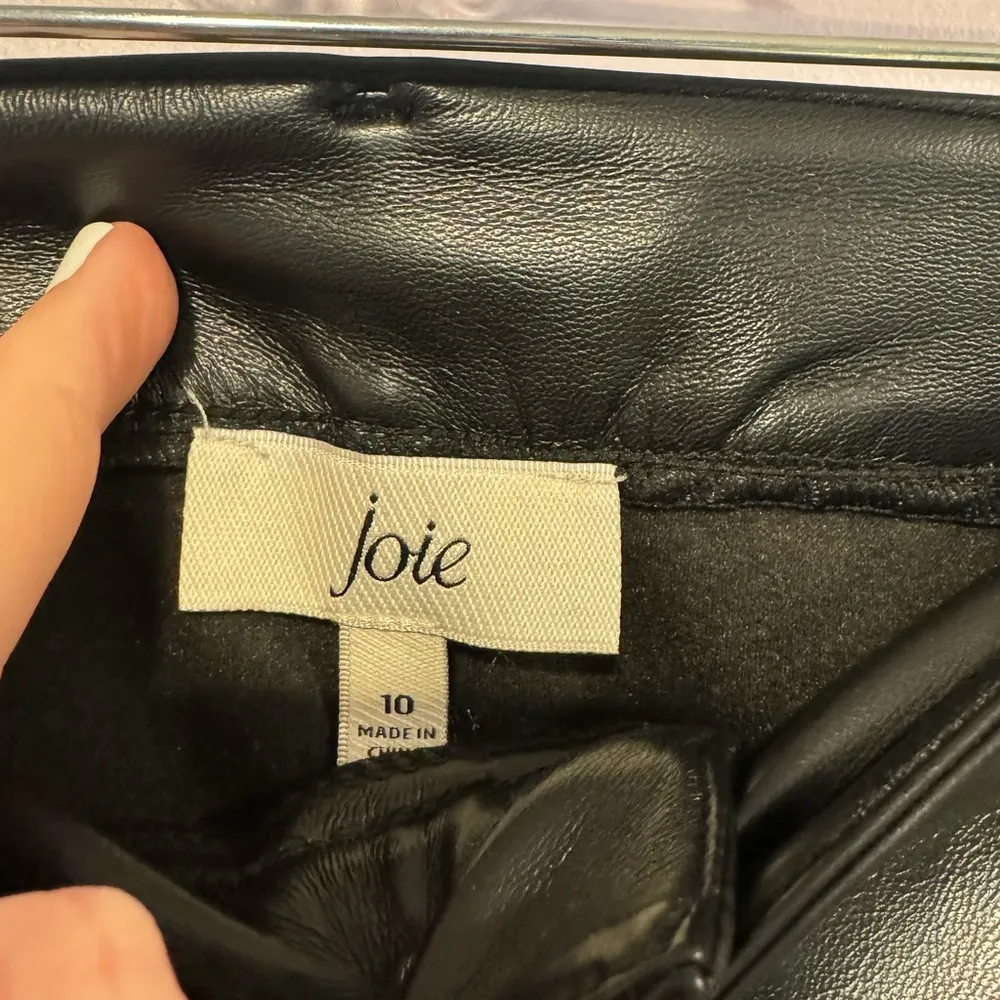 Black‎ Joie leathered straight leg pants - Image 2