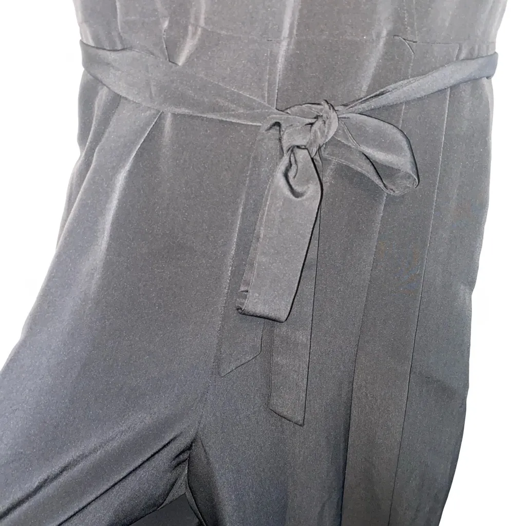 H By Halston Black Jumpsuit Sz M  Women’s Career Casual Party Romper V Neck - Image 10