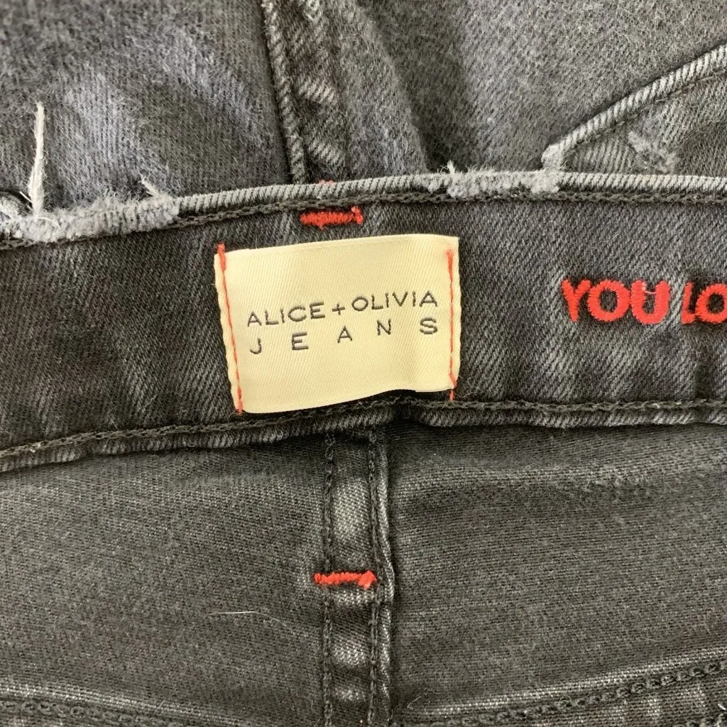 Alice Olivia Womens Jeans 25 Black High Rise Skinny Denim Designer Chic - Image 7