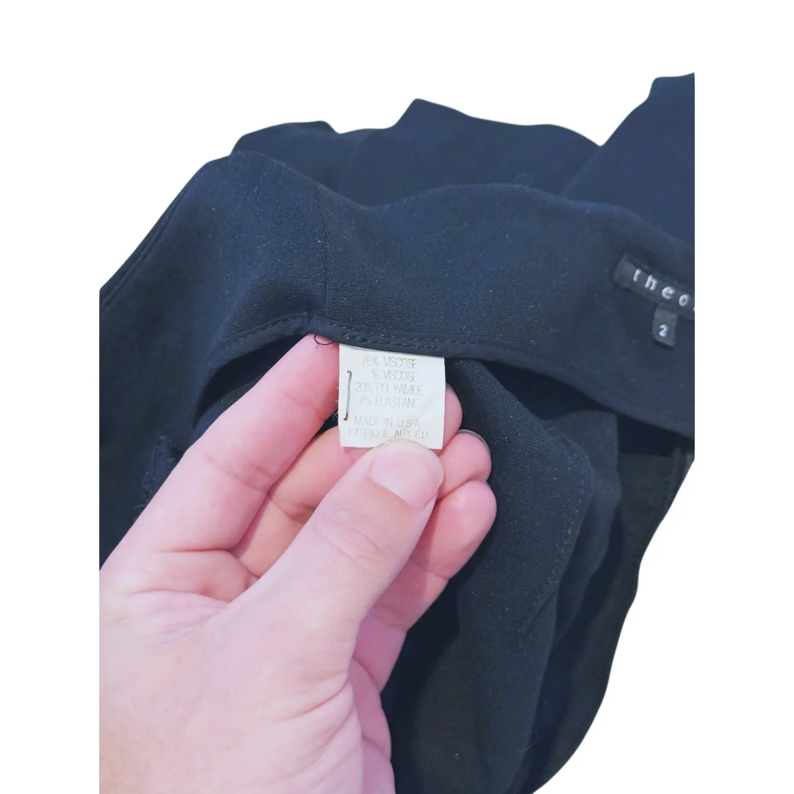 Theory Minimalist Pencil Skirt Size 2 Black Tailored Academia Workwear Classic - Image 11