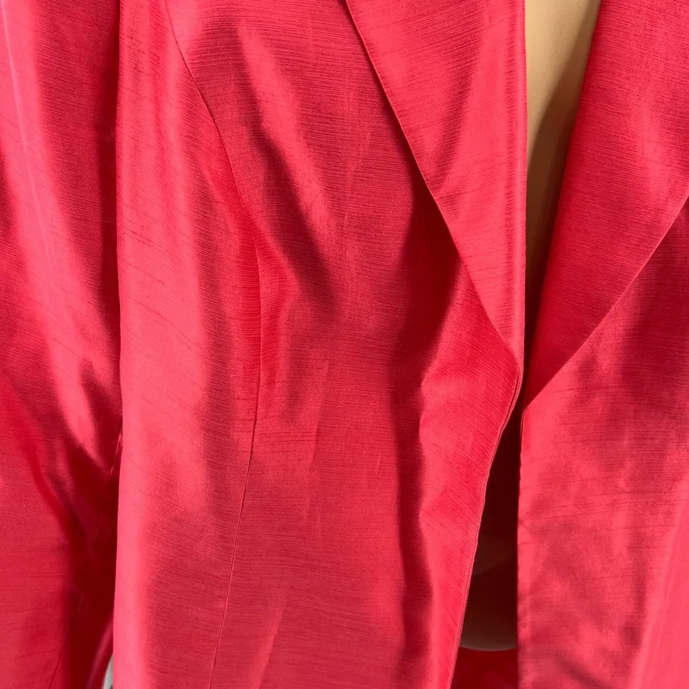 Le Suit woman coral 14w long open blazer overcoat business casual wedding - Image 3