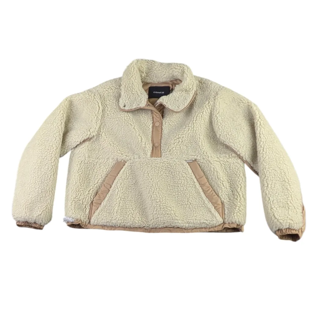 Coach Sherpa Pullover Jacket Cream Tan NWT $598 Size Large  F300 - Image 3