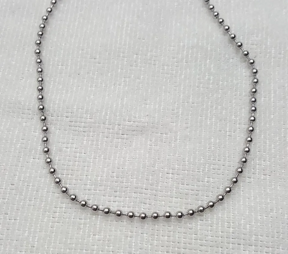 Silver 3mm Ball Chain 26”in Long Necklace - Image 3