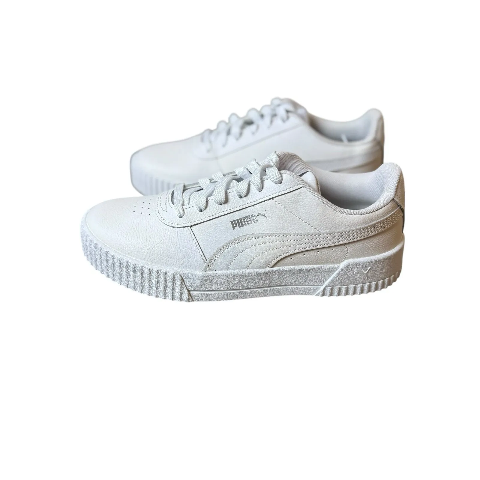 Puma Carina Street Womens 9 White Leather Lifestyle Sneakers Shoes 370325 - Image 4