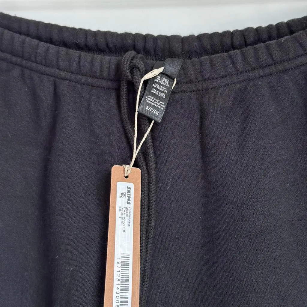 Skims Cotton Fleece Jogger in Onyx, Size Small - Image 3