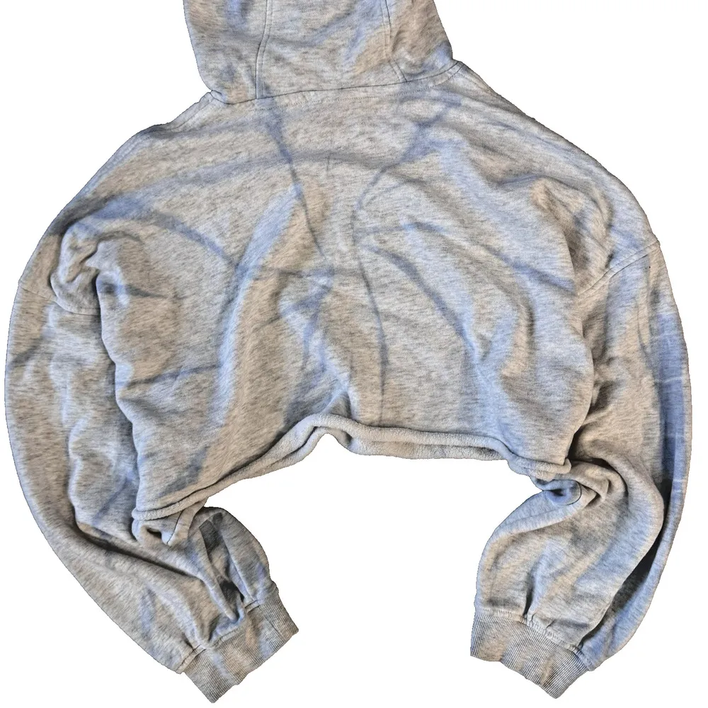 H&M Divided Cropped Hoodie Gray Tie Dye Women's L Fleece Sweatshirt Jacket EUC - Image 9