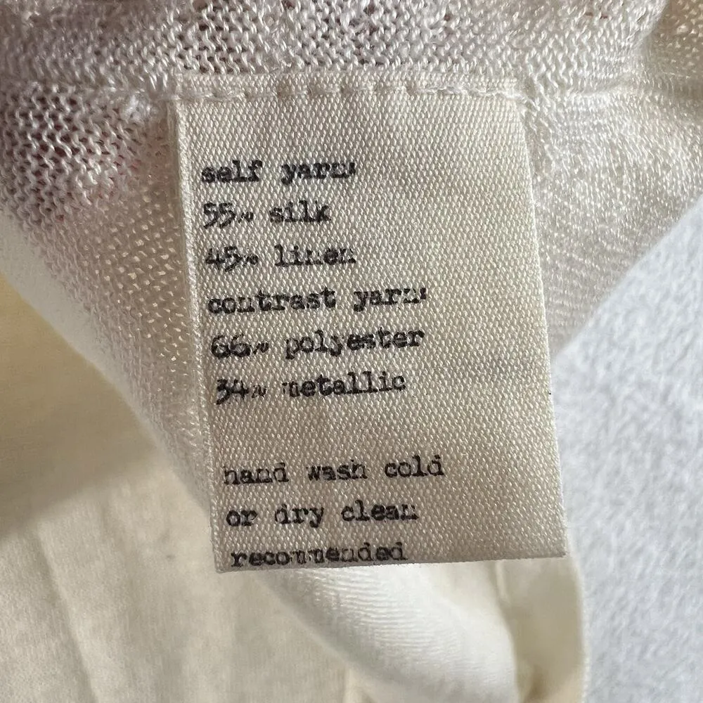 Margaret O'Leary XS Tunic Sweater Silk Linen Bend Asymmetric Sleeveless Knit - Image 9