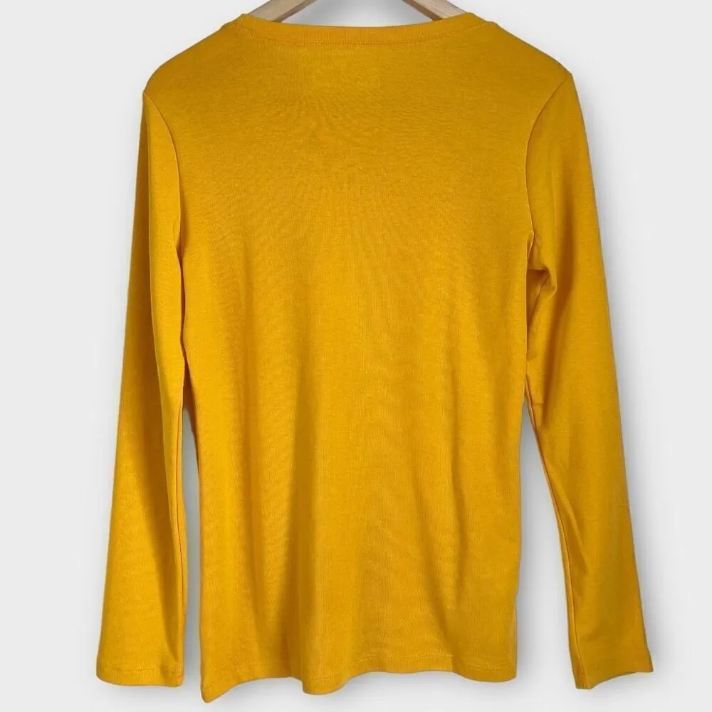 Eddie Bauer Stine’s Long Sleeve Crew Neck Tee (Topaz Yellow) - Medium - Image 3
