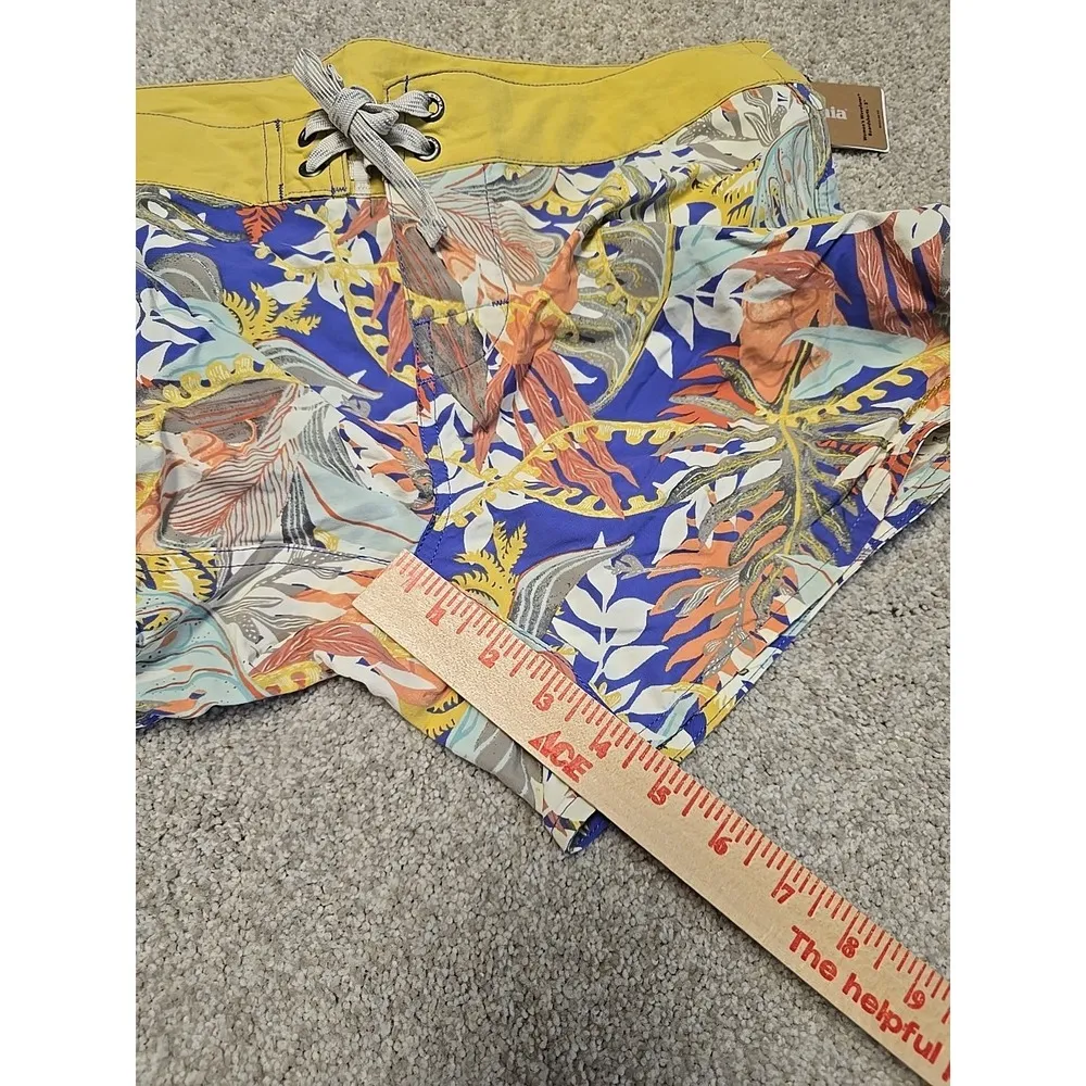 Patagonia Women's Wavefarer Board Shorts Sz 10 In Jurassic Ferns Violet Blue NWT - Image 8