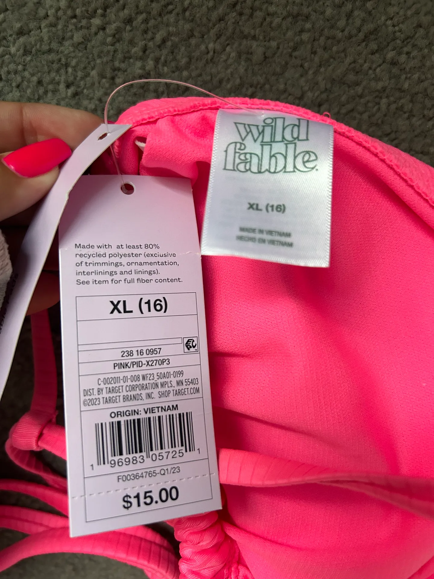 Wild Fable Hot Pink bikini top - Image 3
