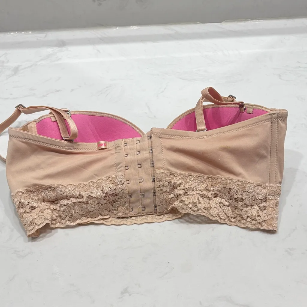 Pink Victoria’s Secret padded Bra. Strapless - Image 3