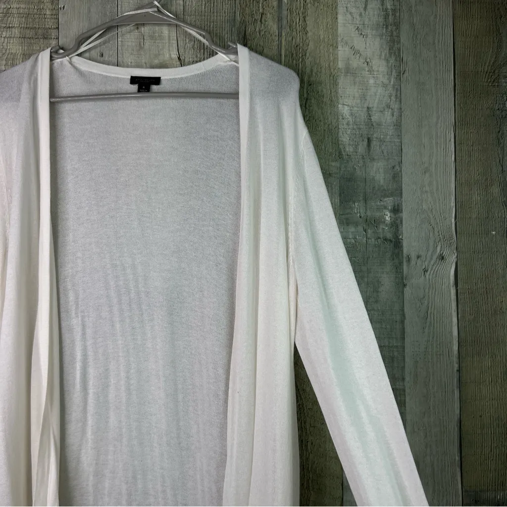 Ann Taylor Factory Medium Cream/Off White Long Sleeve Open Front Cardigan - Image 4
