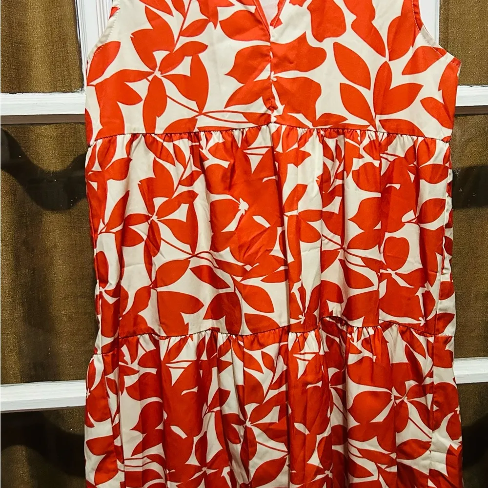 Pull over sleeveless dress Orange Size M - Image 4