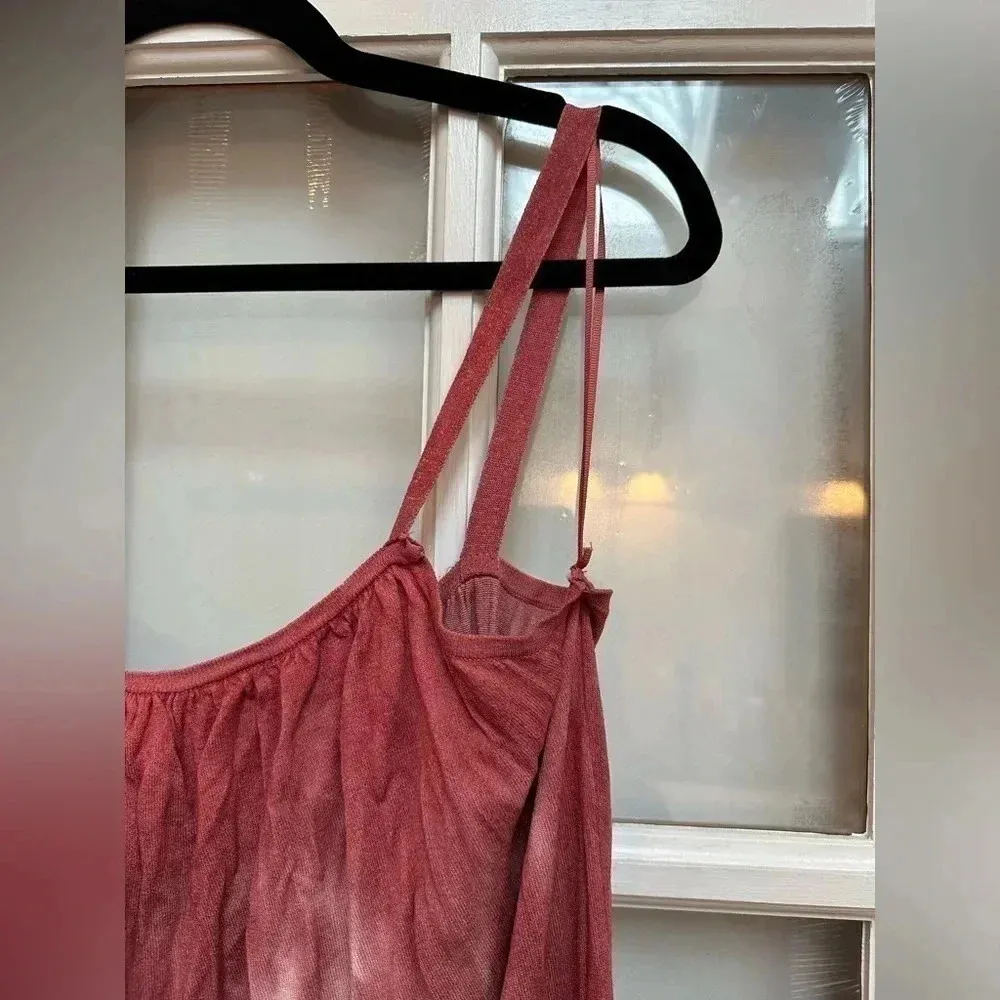 ZARA | Red Blue Black Tie Dye Bohemian Beach Coastal Maxi Slip Dress Size M - Image 11